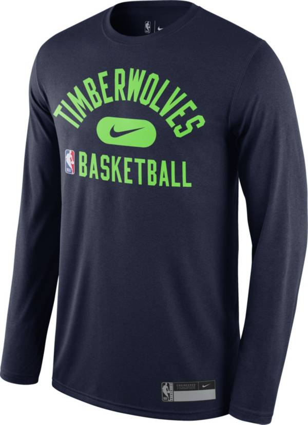 Nike Men's Minnesota Timberwolves Navy Long Sleeve Practice T-Shirt product image