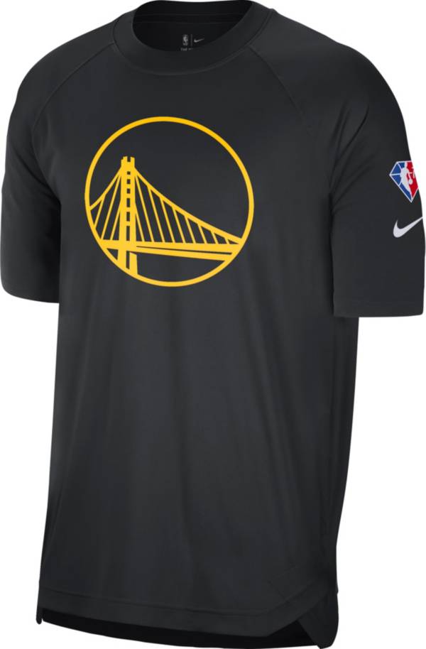 Nike Men's 2021-22 City Edition Golden State Warriors Black Dri-Fit Pregame Shirt