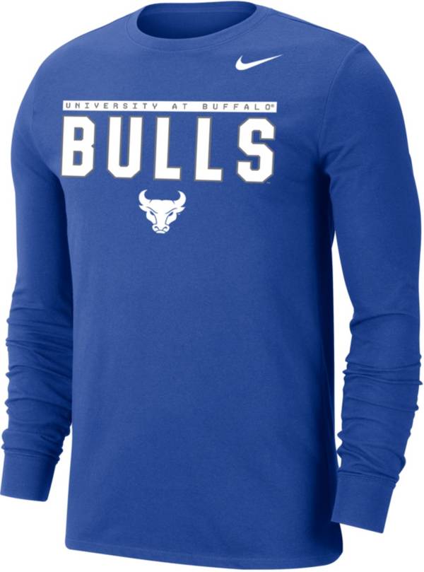 Nike Men's Buffalo Bulls Blue Dri-FIT Cotton Long Sleeve T-Shirt
