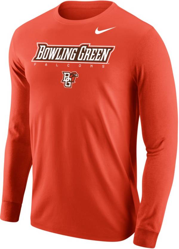 Nike Men's Bowling Green Falcons Orange Core Cotton Graphic Long Sleeve T-Shirt