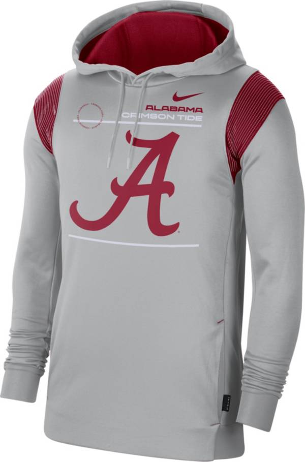Nike Men's Alabama Crimson Tide Grey Therma Performance Pullover Hoodie