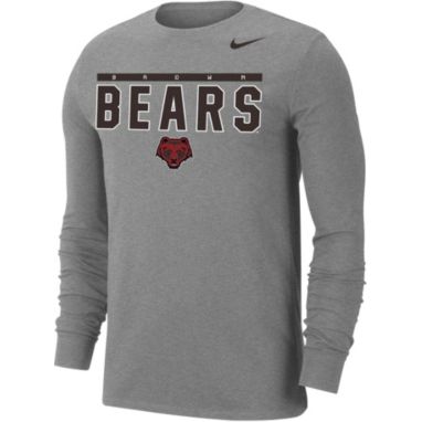 sorry, Nike Men's Brown University Bears Grey Dri-FIT Cotton Long Sleeve T-Shirt is currently out of stock