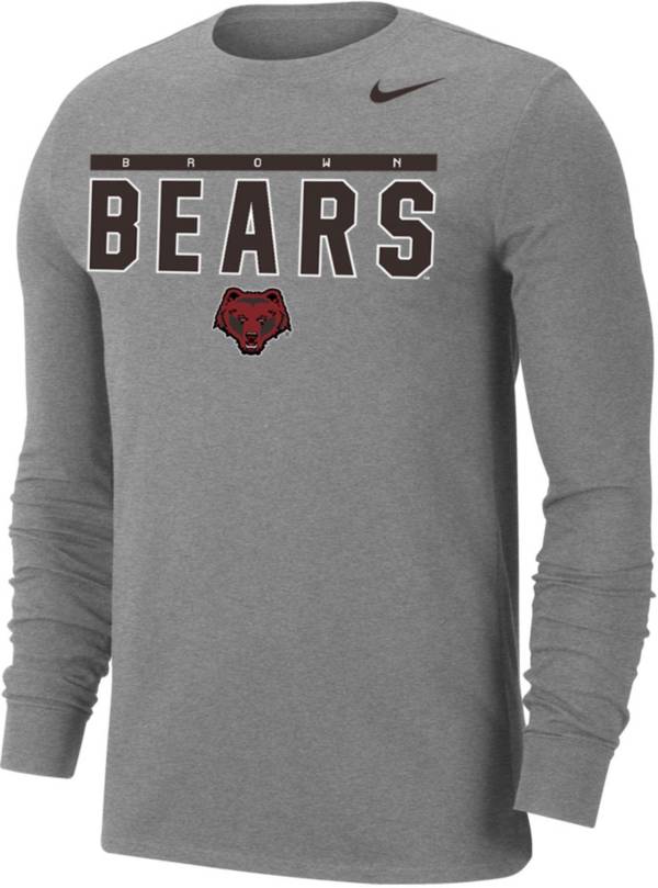 Dapper Schuur Anders Nike Men's Brown University Bears Grey Dri-FIT Cotton Long Sleeve T-Shirt |  Dick's Sporting Goods