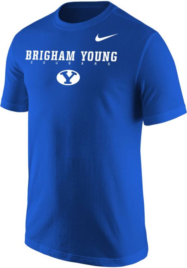 Nike Men's BYU Cougars Blue Core Cotton Graphic T-Shirt