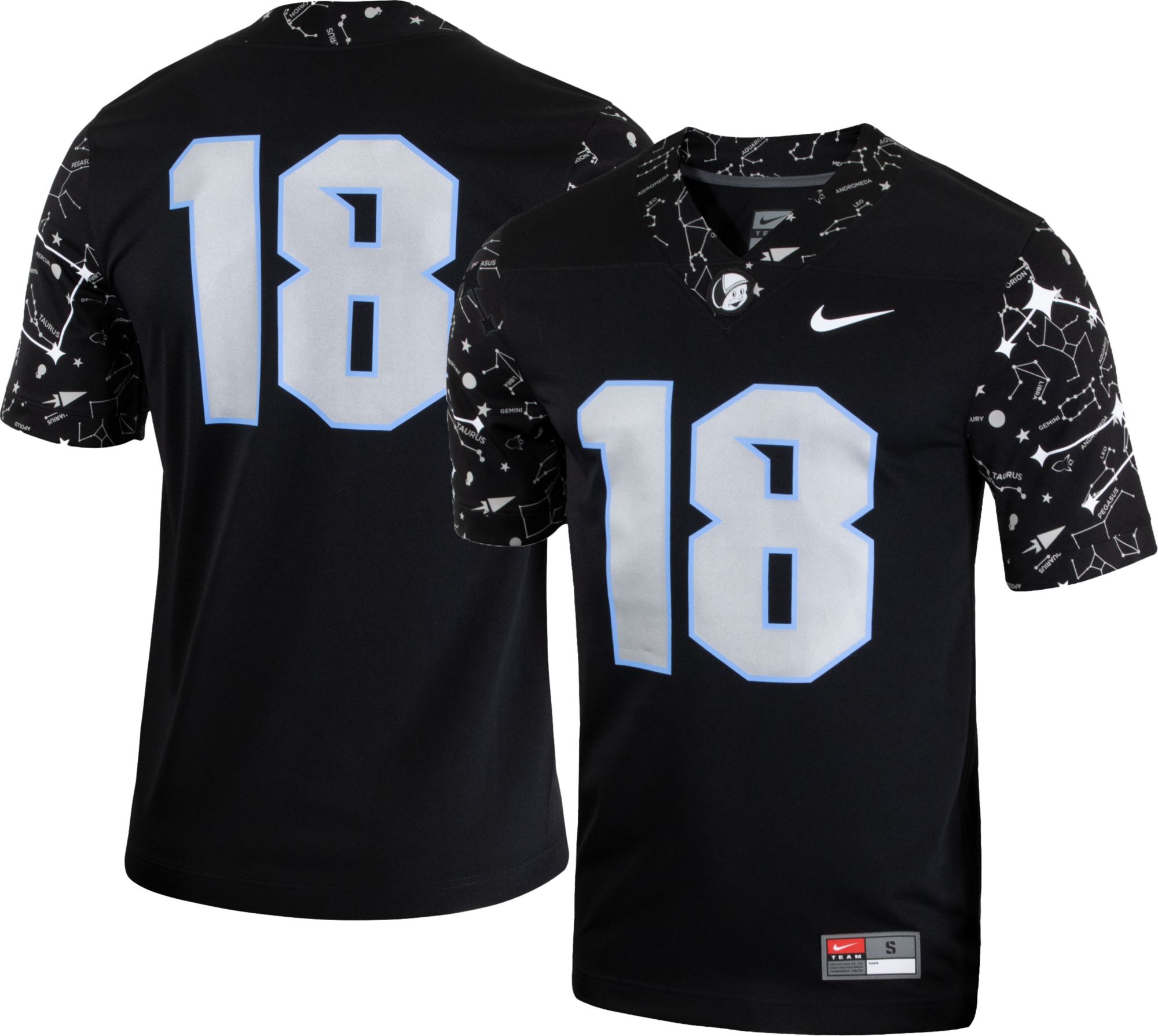 Nike Men's UCF Knights #18 2021 Space Game Black Football Jersey product image