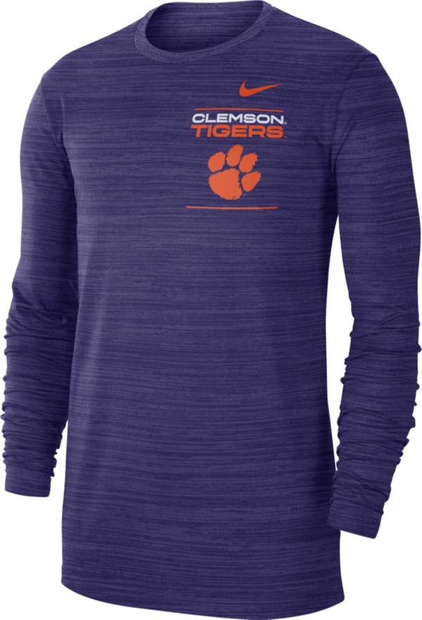 Nike Men's Clemson Tigers Regalia Dri-FIT Velocity Football Sideline Long Sleeve T-Shirt product image