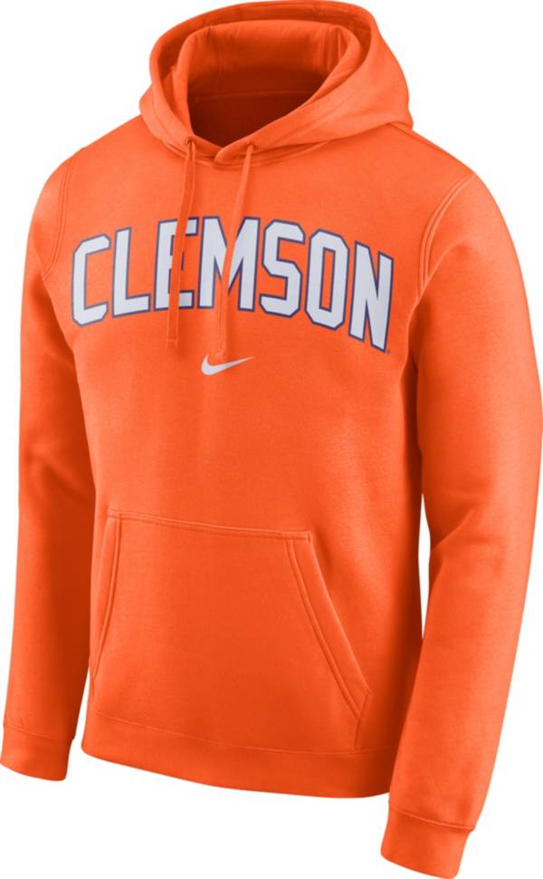 Nike Men s Clemson Tigers Orange Club Arch Pullover Fleece Hoodie