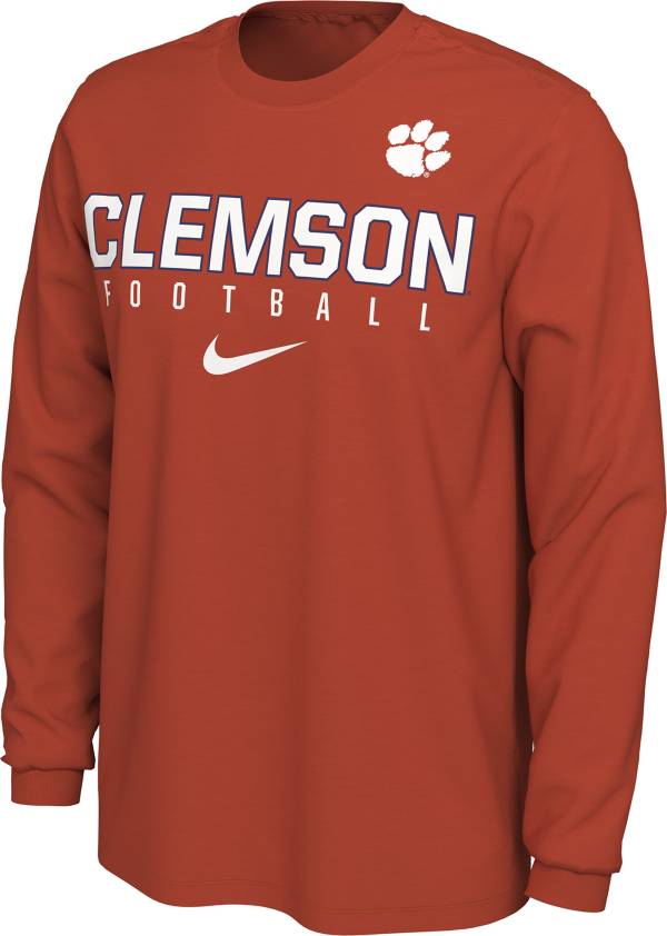 Nike Men's Clemson Tigers Orange Cotton Football Long Sleeve T-Shirt product image