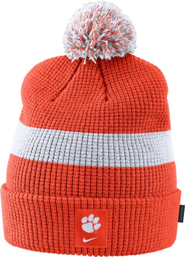 Nike Men's Clemson Tigers Orange Football Sideline Pom Beanie