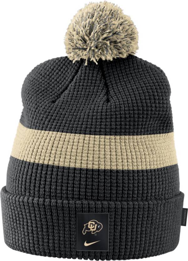 Nike Men's Colorado Buffaloes Black Football Sideline Pom Beanie