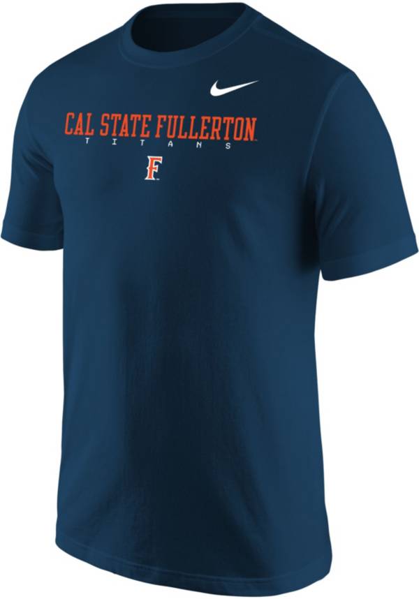 Nike Men's Cal State Fullerton Titans Navy Blue Core Cotton Graphic T-Shirt