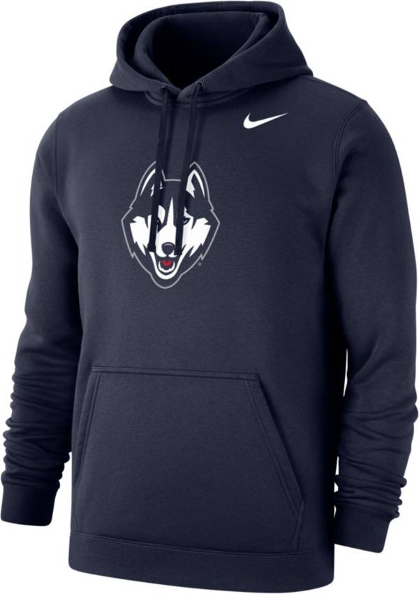 Nike Men's UConn Huskies Blue Club Fleece Pullover Hoodie