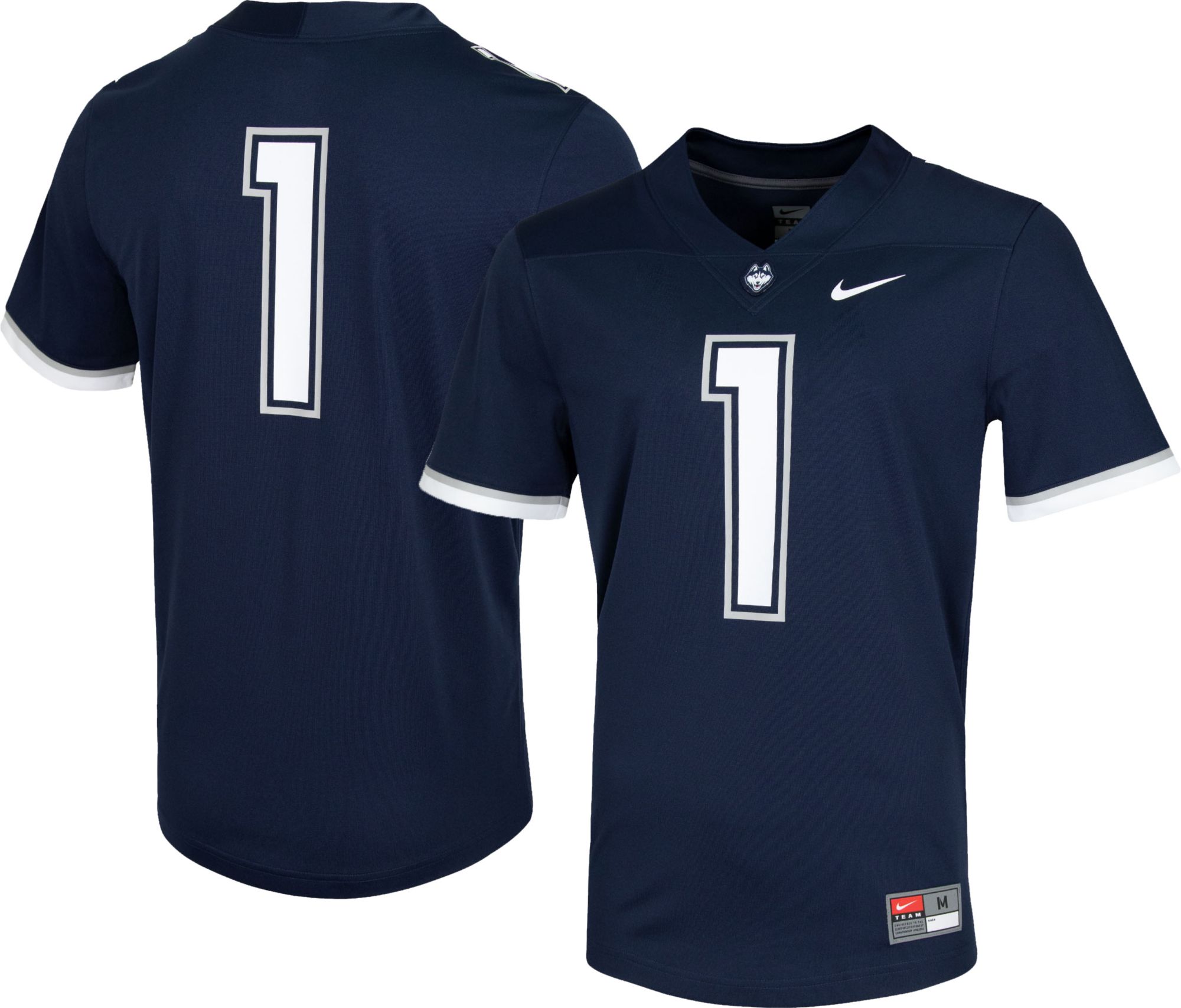 Nike Men's UConn Huskies #1 Navy Untouchable Game Football Jersey product image