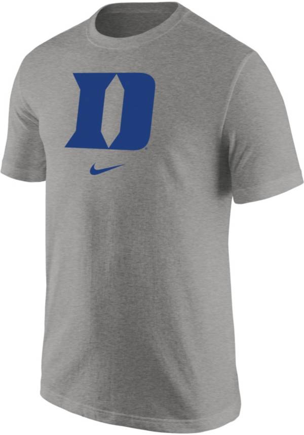 Nike Men's Duke Blue Devils Grey Core Cotton Logo T-Shirt