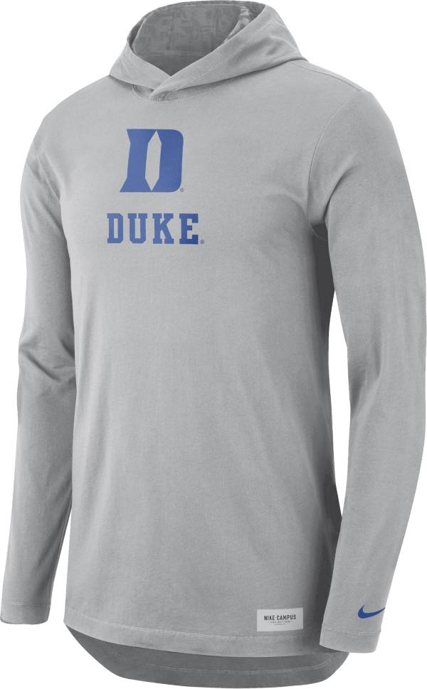 Nike Men's Duke Blue Devils Grey Dri-FIT Long Sleeve Hoodie T-Shirt product image