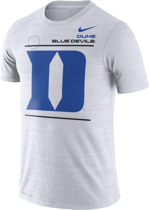Nike Men's Duke Blue Devils Dri-FIT Velocity Football Sideline White T-Shirt