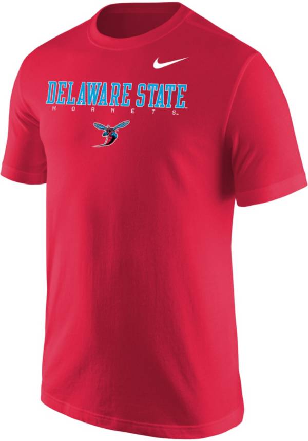 Nike Men's Delaware State Hornets Red Core Cotton Graphic T-Shirt