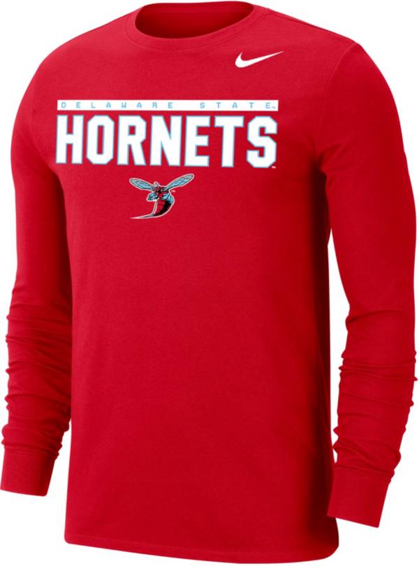 Nike Men's Delaware State Hornets Red Dri-FIT Cotton Long Sleeve T-Shirt