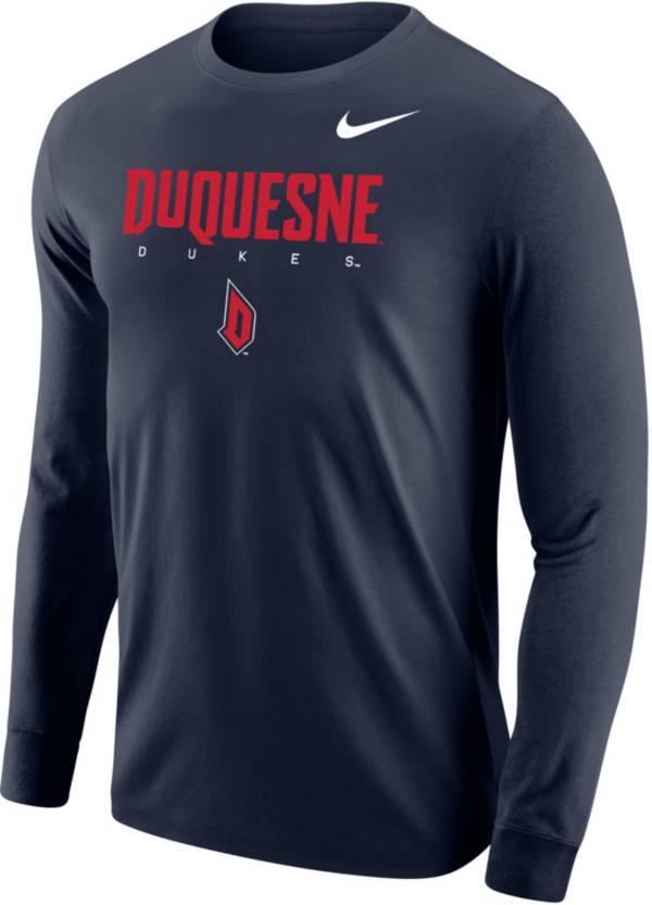 Nike Men's Duquesne Dukes Blue Core Cotton Graphic Long Sleeve T-Shirt