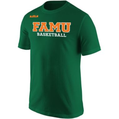 sorry, Nike x LeBron James Men's Florida A&M Rattlers Green Basketball Core Cotton Wordmark T-Shirt is currently out of stock