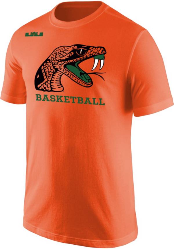 Nike x LeBron James Men's Florida A&M Rattlers Orange Basketball Core Cotton Logo T-Shirt product image