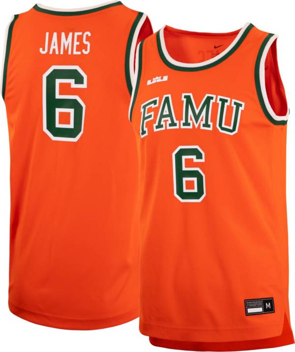 Nike x LeBron James Men's Florida A&M Rattlers #6 Orange Replica Basketball Jersey product image