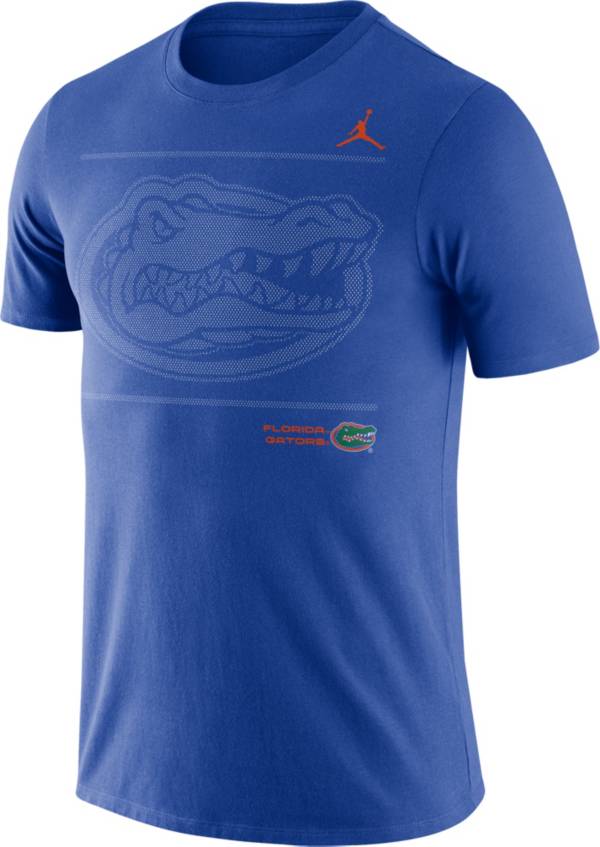 Jordan Men's Florida Gators Blue Dri-FIT Cotton Football Team Issue T-Shirt