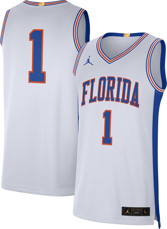 Men's Jordan Brand #1 Orange Florida Gators Team Replica Basketball Jersey