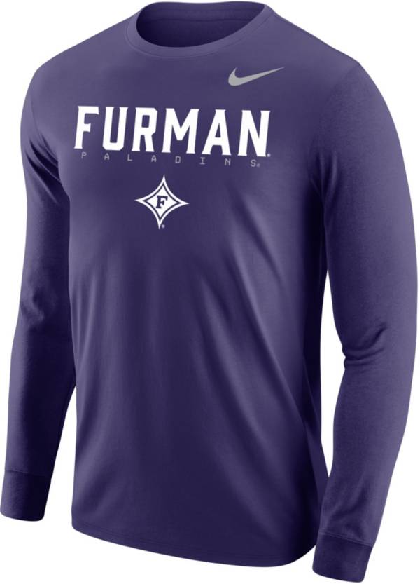 Nike Men's Furman Paladins Purple Core Cotton Graphic Long Sleeve T-Shirt