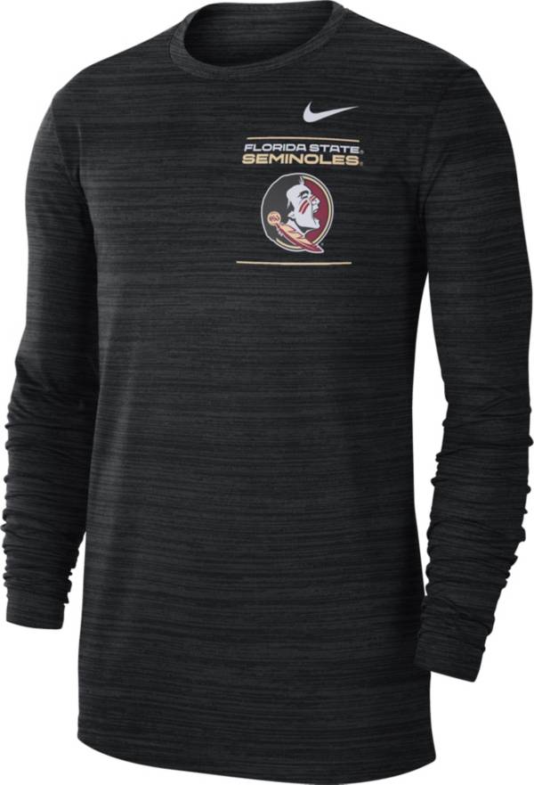 Nike Men's Florida State Seminoles Dri-FIT Velocity Football Sideline Black Long Sleeve T-Shirt product image