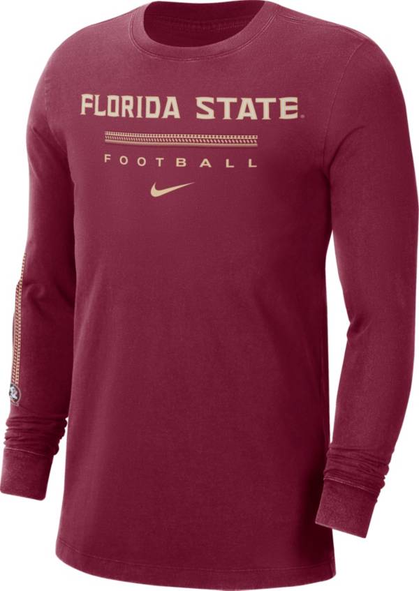 Nike Men's Florida State Seminoles Garnet Football Wordmark Long Sleeve T-Shirt product image
