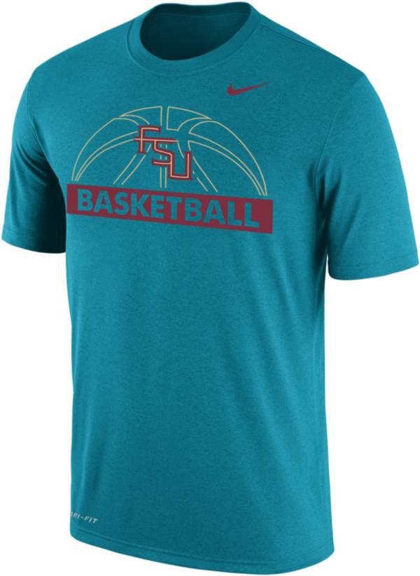 Nike Men's Florida State Seminoles Turquoise Basketball Logo Dri-FIT Cotton T-Shirt product image