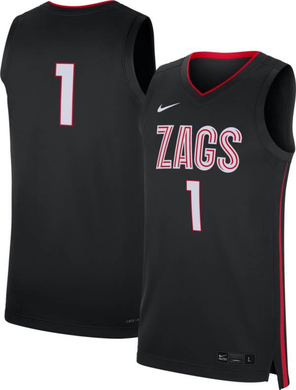 Nike Men's Gonzaga Bulldogs #1 Black Replica Basketball Jersey