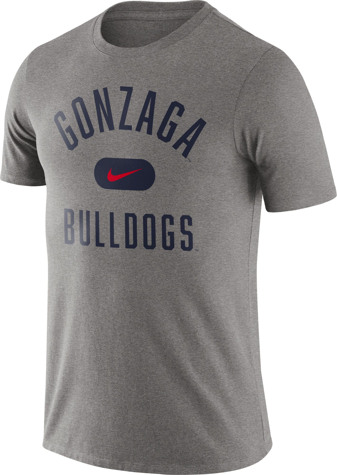 Nike Men's Gonzaga Bulldogs Grey Basketball Team Arch T-Shirt