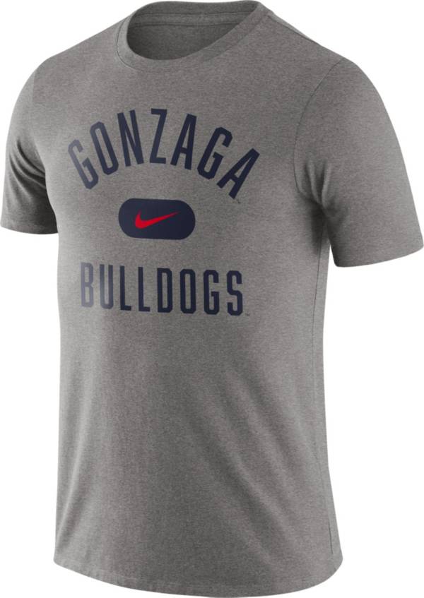 Nike Men's Gonzaga Bulldogs Grey Basketball Team Arch T-Shirt