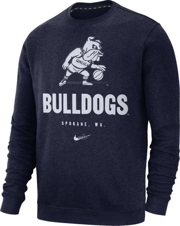 Nike Men's Gonzaga Bulldogs Blue Vault Logo Club Fleece Crew Neck Sweatshirt