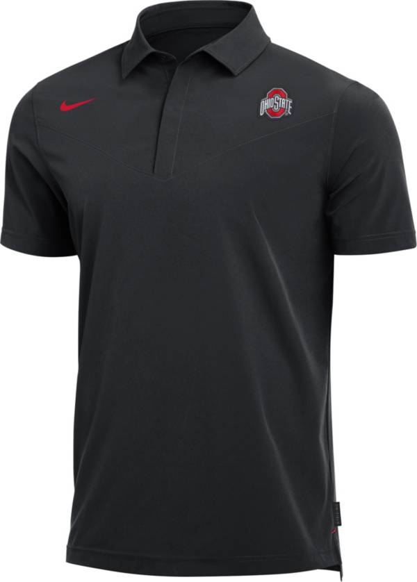 Nike Men's Ohio State Buckeyes Dri-FIT Football Sideline UV Black Polo product image