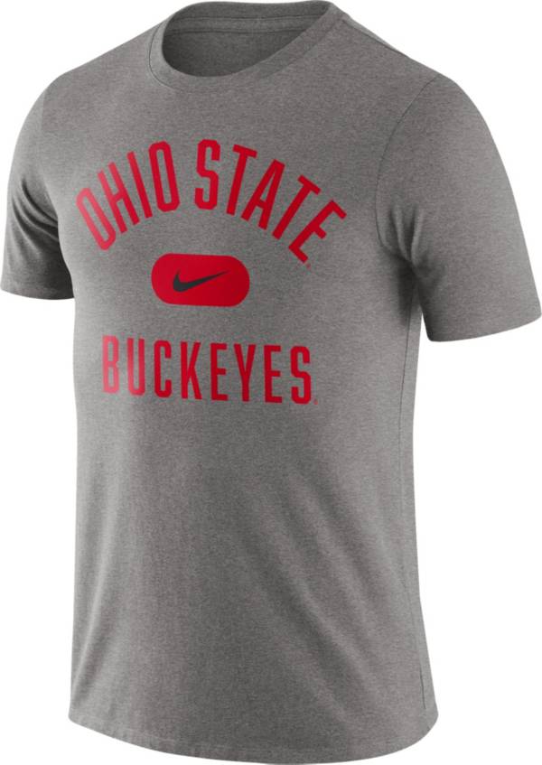 Nike Men's Ohio State Buckeyes Grey Basketball Team Arch T-Shirt