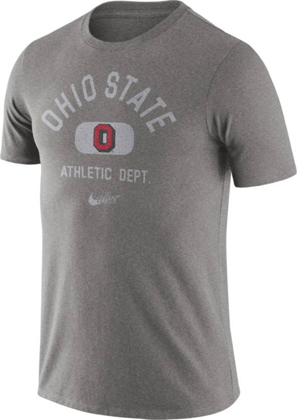 Nike Men's Ohio State Buckeyes Gray Tri-Blend Old School Arch T-Shirt