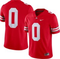 Nike Men's Ohio State Buckeyes Chris Olave #2 Scarlet Football Jersey T-Shirt, XXL, Red