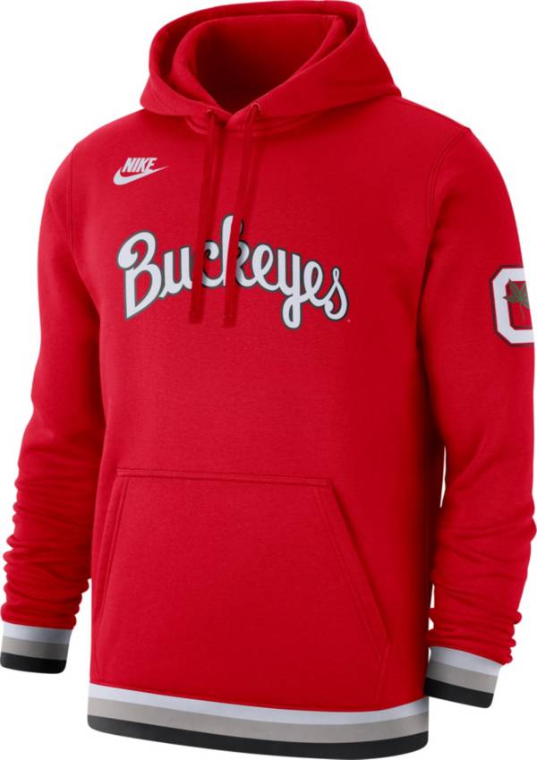 Nike Men's Ohio State Buckeyes Scarlet Retro Fleece Pullover Hoodie product image