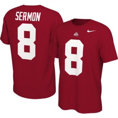 sorry, Nike Men's Ohio State Buckeyes Trey Sermon #8 Scarlet Football Jersey T-Shirt is currently out of stock