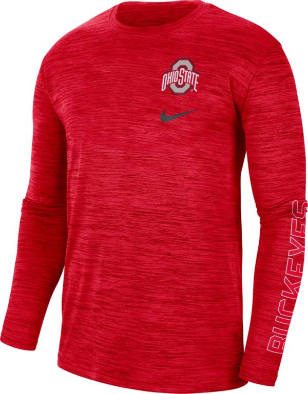 Nike Men's Ohio State Buckeyes Scarlet Dri-FIT Velocity Graphic Long Sleeve T-Shirt product image