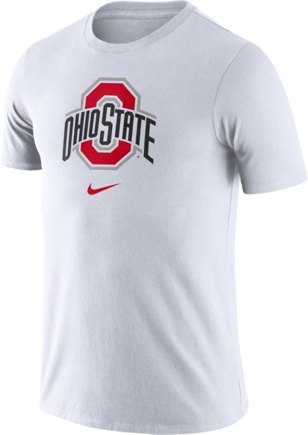 Nike Men's Ohio State Buckeyes Essential Logo White T-Shirt