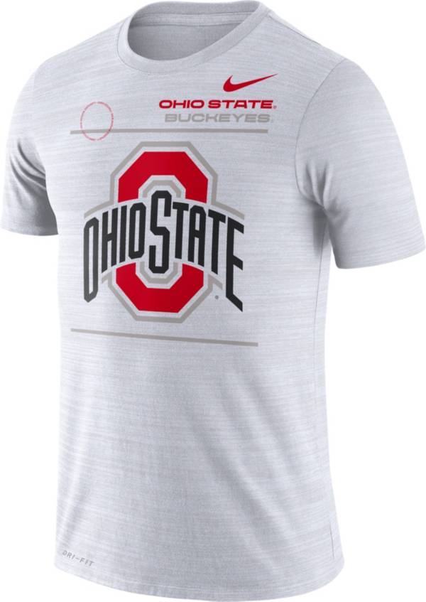 Nike Men's Ohio State Buckeyes Dri-FIT Velocity Football Sideline White T-Shirt