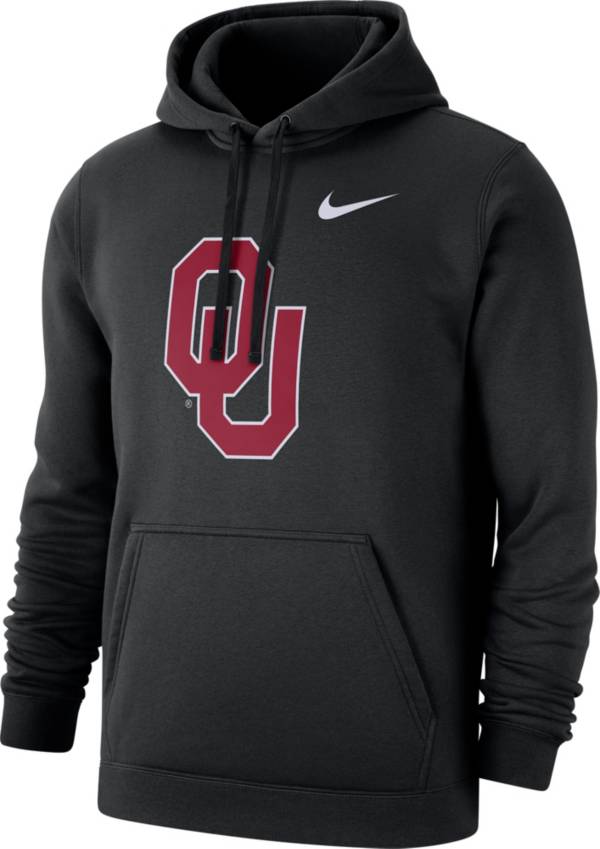 Nike Men's Oklahoma Sooners Club Fleece Pullover Black Hoodie product image