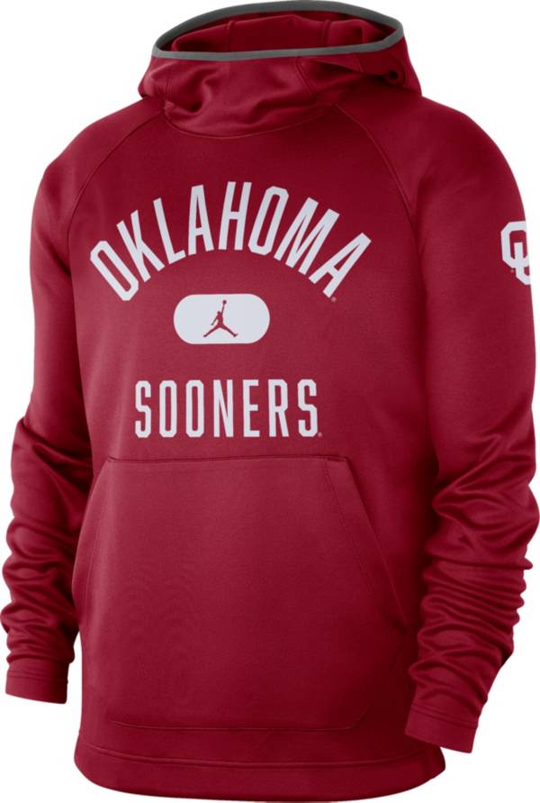 Jordan Men's Oklahoma Sooners Crimson Spotlight Basketball Pullover Hoodie