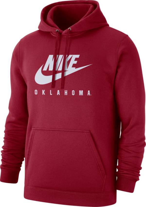 Nike Men's Oklahoma Sooners Crimson Club Fleece Futura Pullover Hoodie