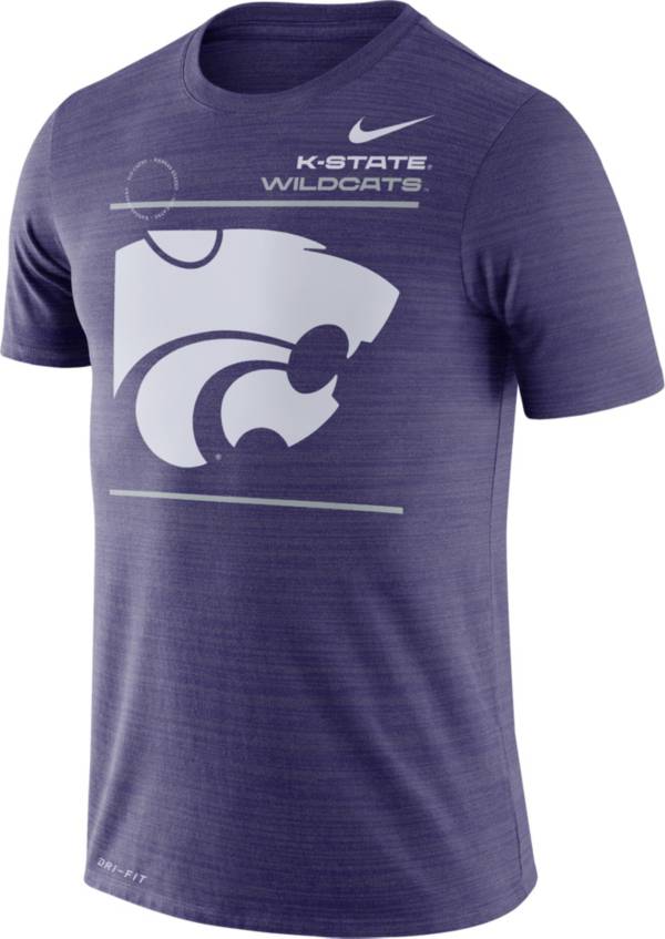 Nike Men's Kansas State Wildcats Purple Dri-FIT Velocity Football Sideline T-Shirt product image