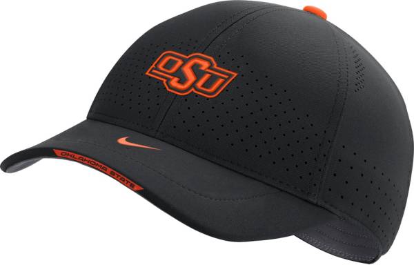 Nike Men's Oklahoma State Cowboys AeroBill Swoosh Flex Classic99 Football Sideline Black Hat product image